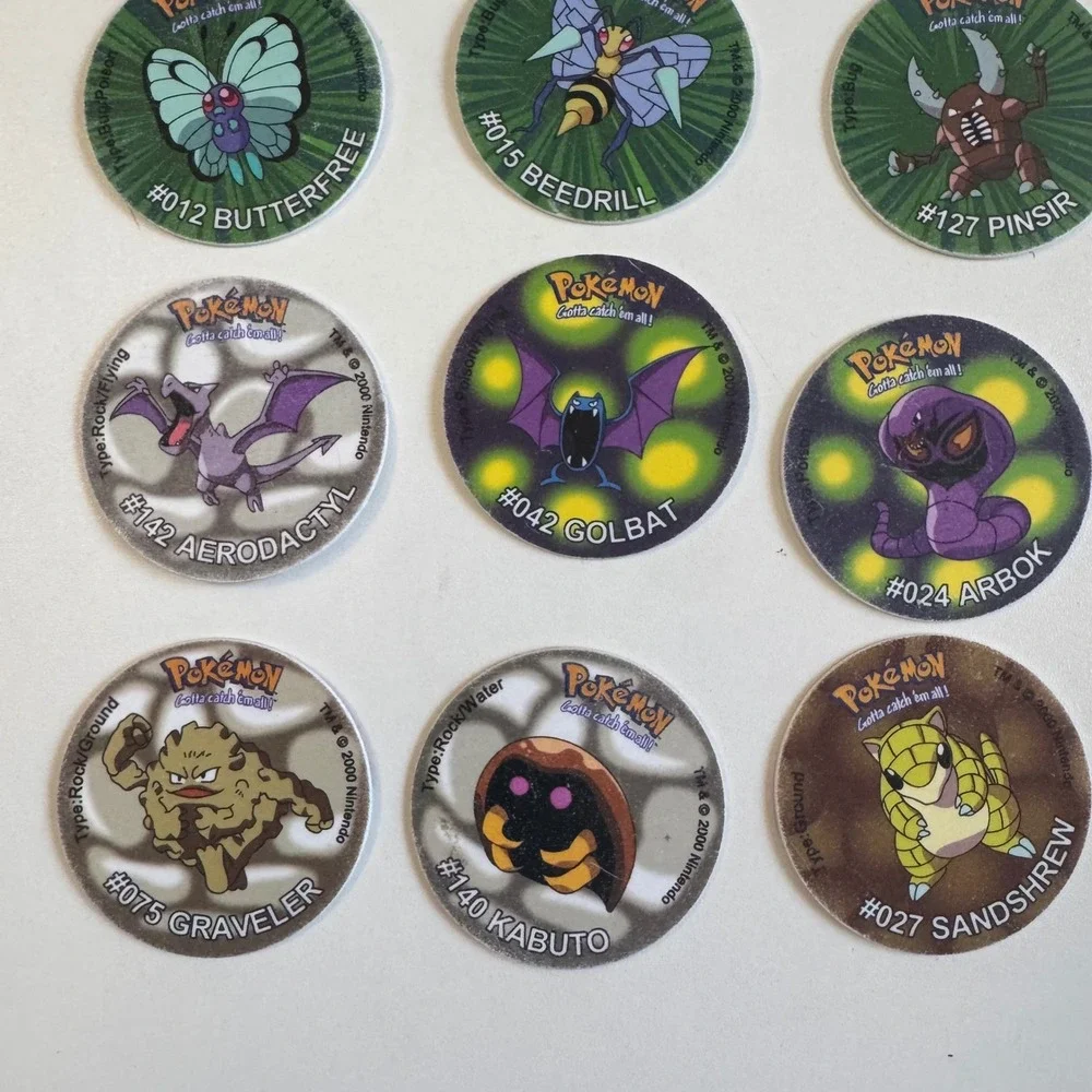 29pc Vintage 2000 Pokemon Tazo Lays Cheetos Collection Pogs Bulbasaur Nidoking